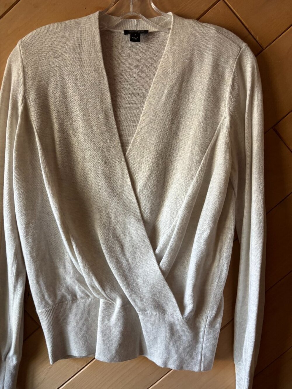 Ann Taylor Factory Off-white faux wrap sweater Size S